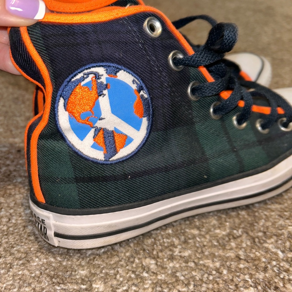 Converse High-Tops with Black and Orange Accents - Picture 2 of 4